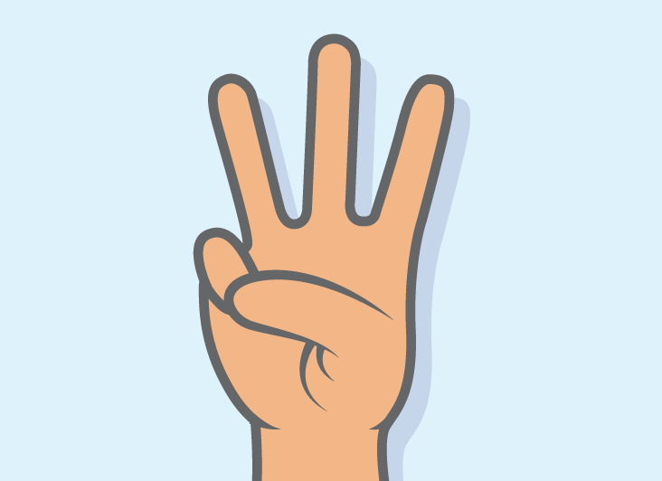 three fingers representing the three types of sleep apnea