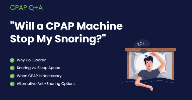 Illustration of man snoring wondering if a CPAP can help