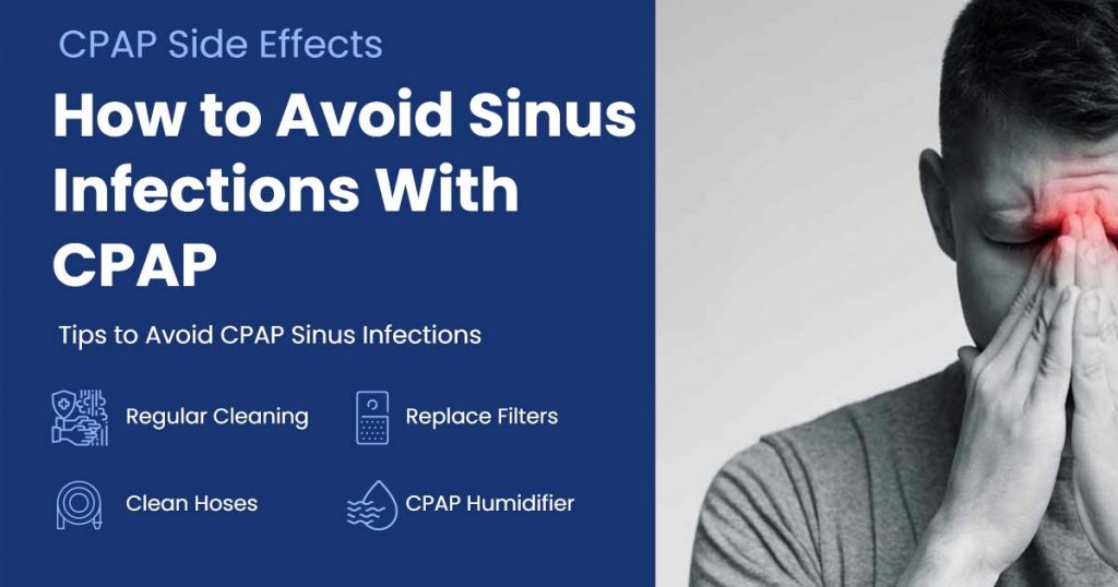 Illustration of sinus infection with CPAP therapy and how to prevent it