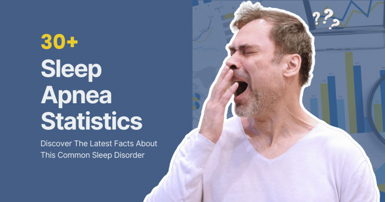 Illustration of a man sleepy curious about sleep apnea and understand it's prevalence and statistics