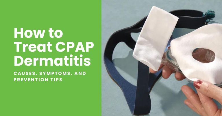 Illustration of treatment of CPAP Dermatitis with CPAP Mask Liners