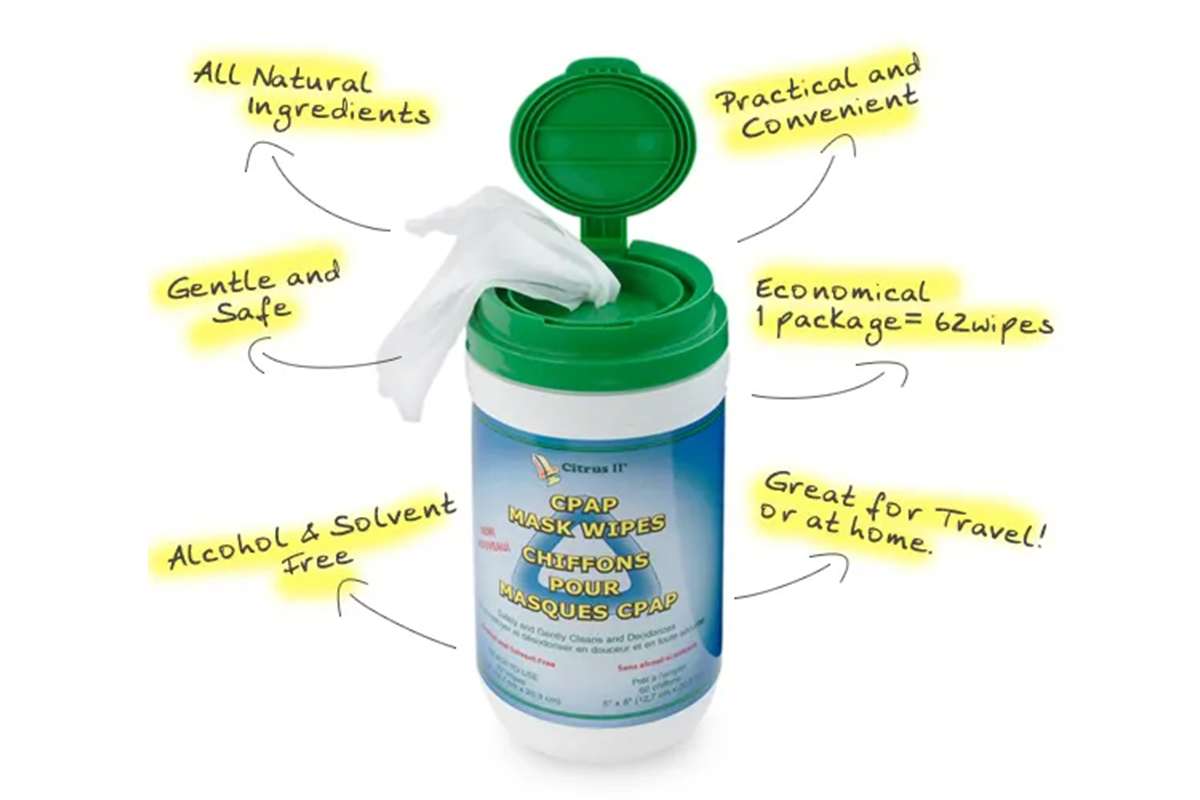 Illustration of the Citrus II CPAP Mask Wipes