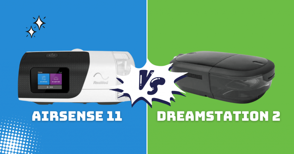 Illustration comparing the AirSense 11 and DreamStation 2