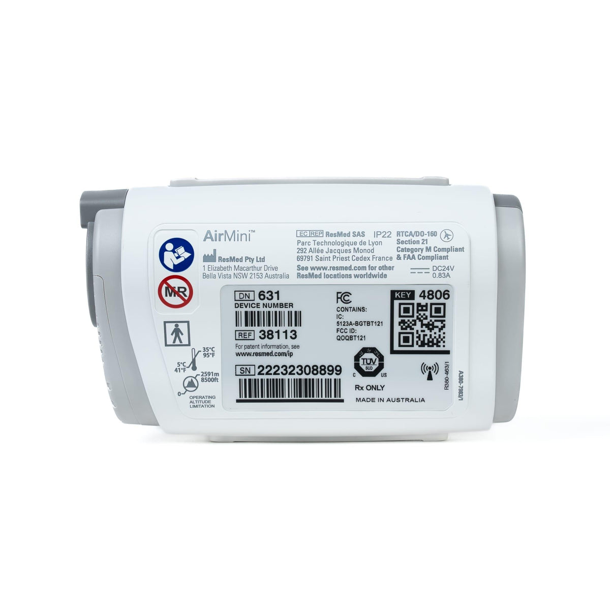 Cpap Serial Number Sticker ResMed AirMini AutoSet Travel CPAP Machine - cpap.com
