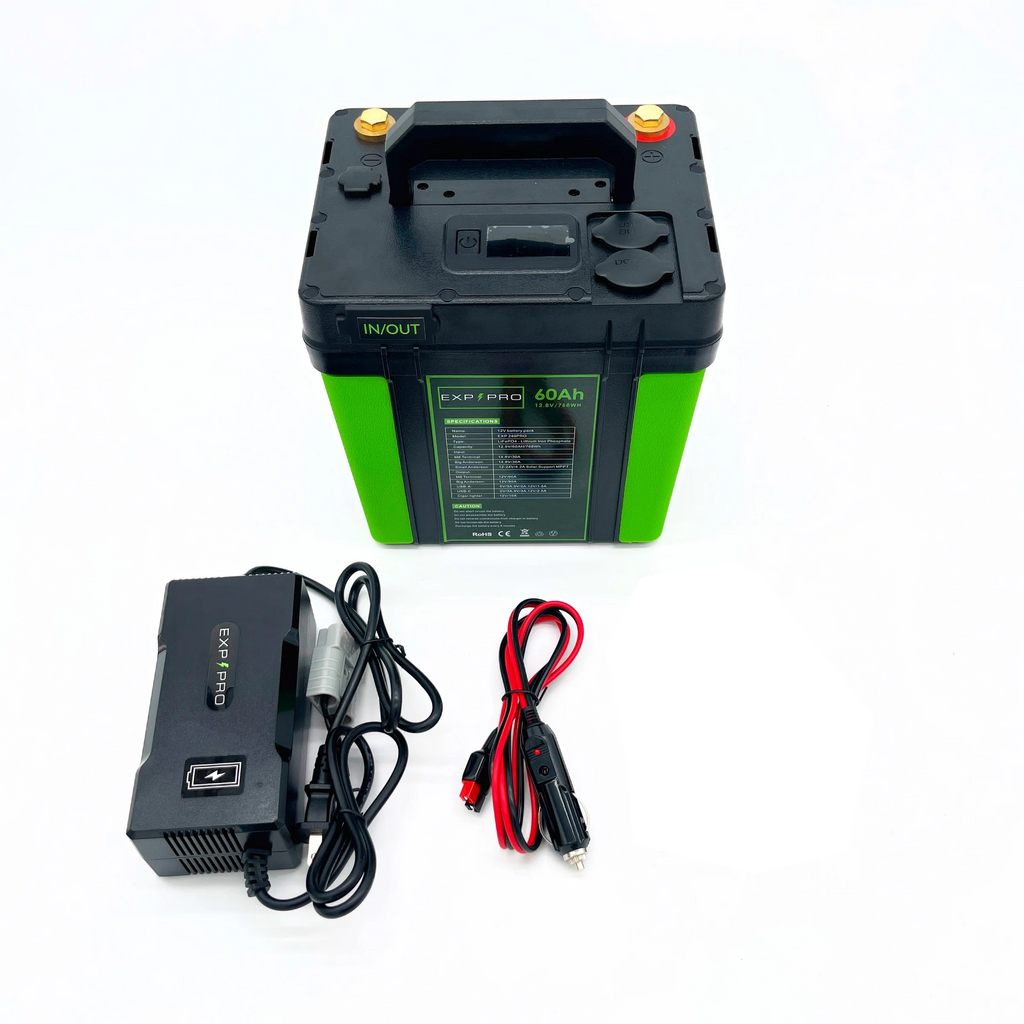 EXP240PRO 786 Wh CPAP Battery + 100 Watt Solar Panel Bundle