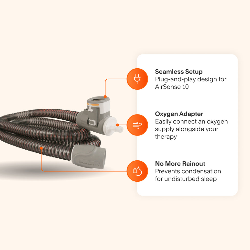 Zephair AirMini Tube Adapter featuring compatibility with standard tubing for any mask, easy snap-on setup, and durable design for long-lasting travel use.