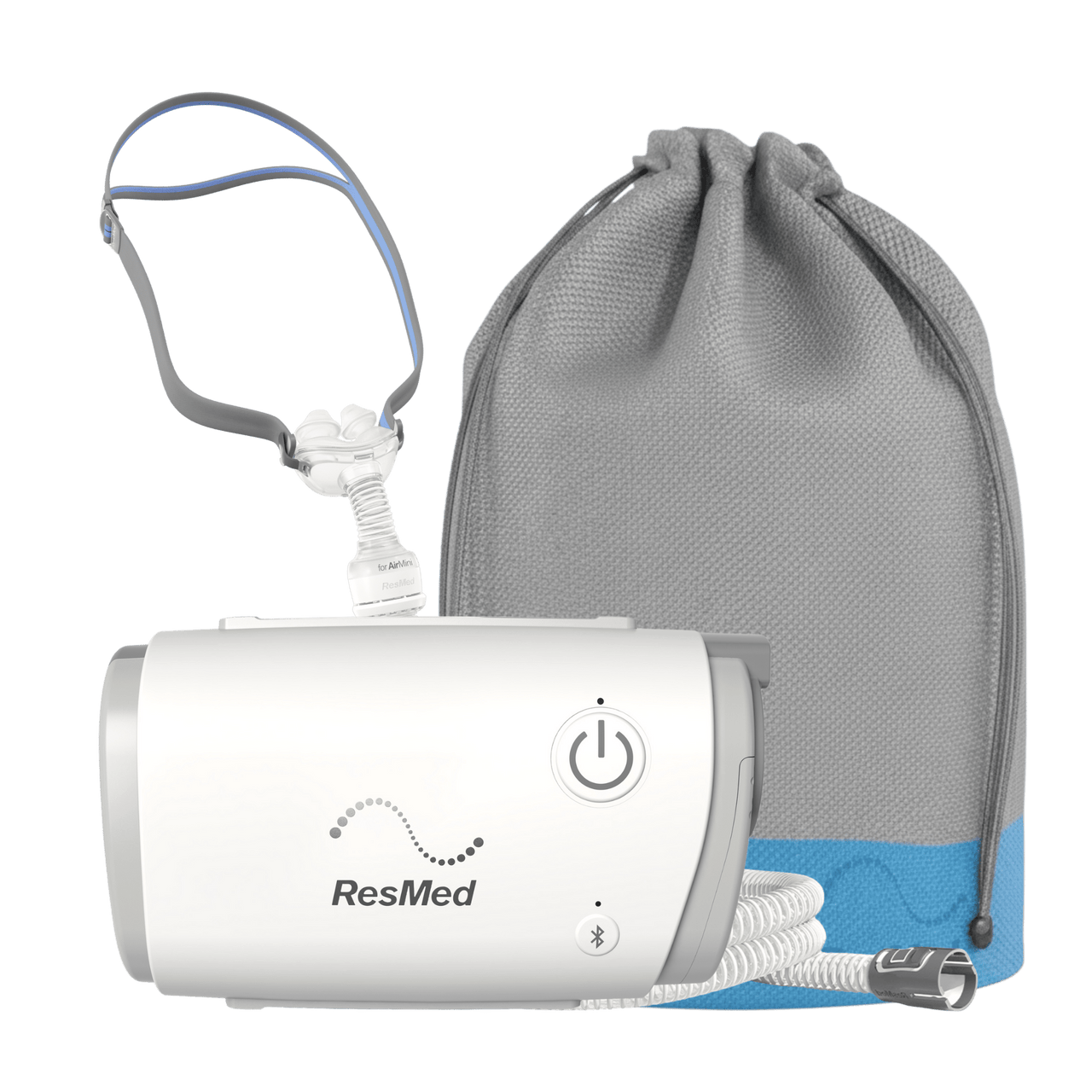 Product image for AirMini™ Travel CPAP Machine Bundle with AirFit™ P10 Nasal Pillow Mask Bundle