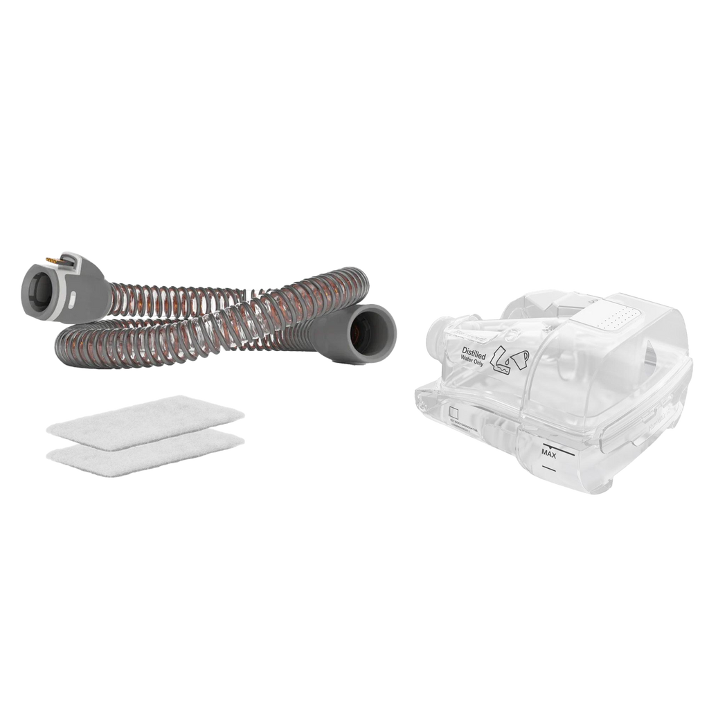 AirSense 11 Resupply Bundle includes compatible climateline hose, 2 filters and replacement water tank
