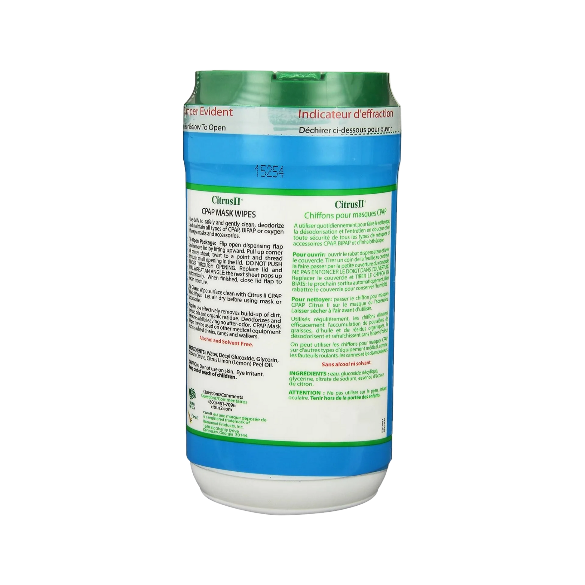 Citrus II CPAP Mask Wipes