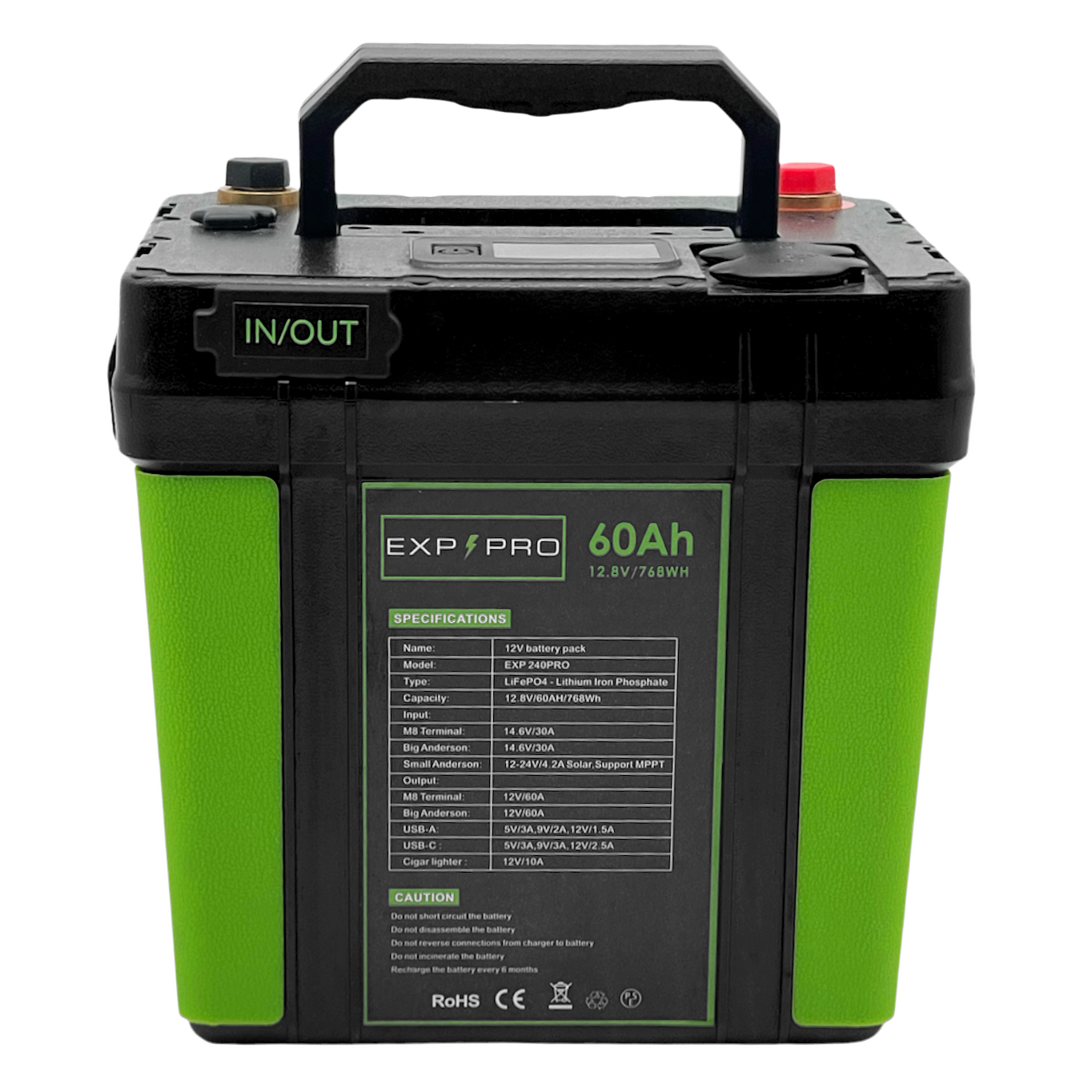 EXP240PRO 768Wh CPAP Battery with DC Cord | Portable, Solar Rechargeable LiFePO4 Battery