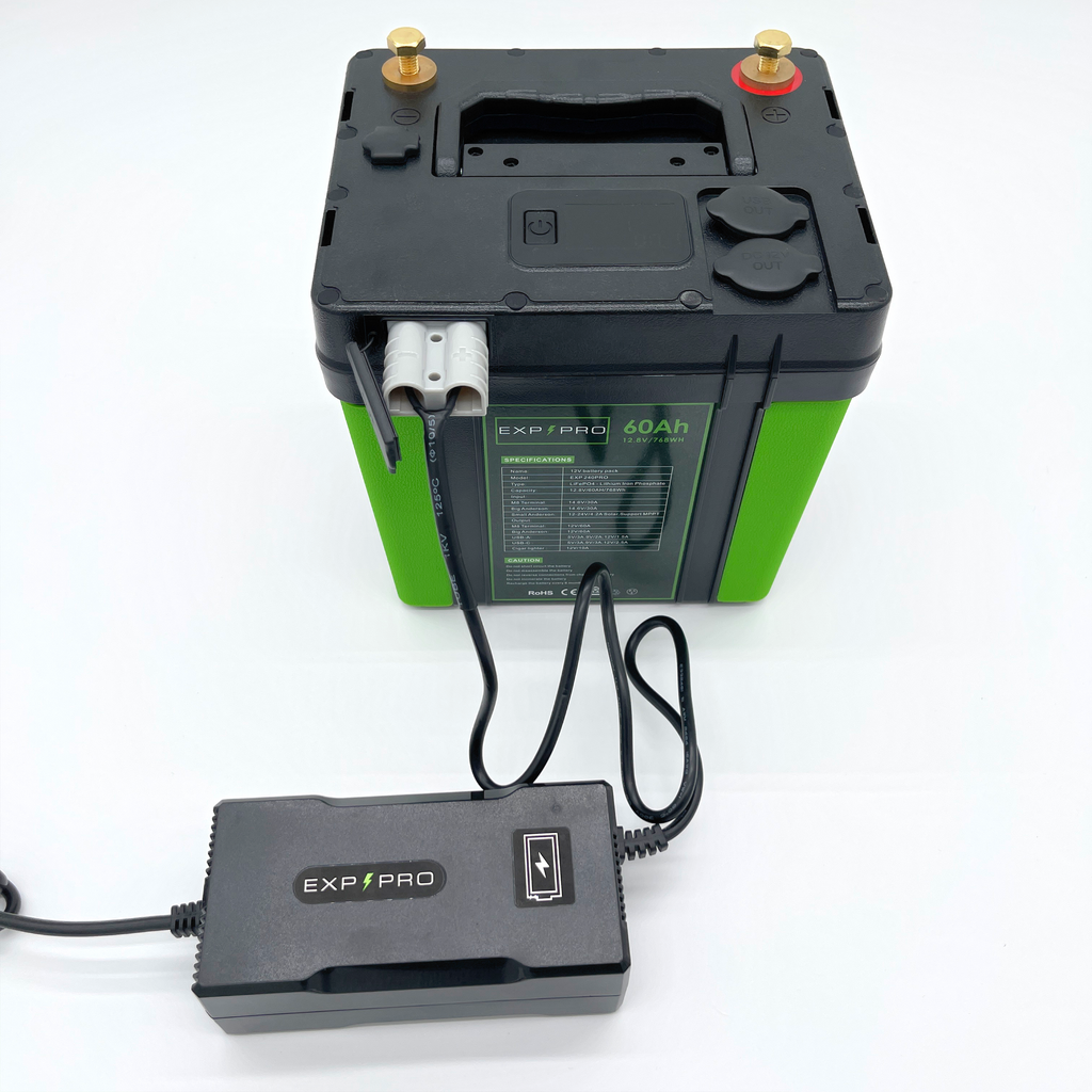 EXP240PRO 768Wh CPAP Battery with DC Cord | Portable, Solar Rechargeable LiFePO4 Battery