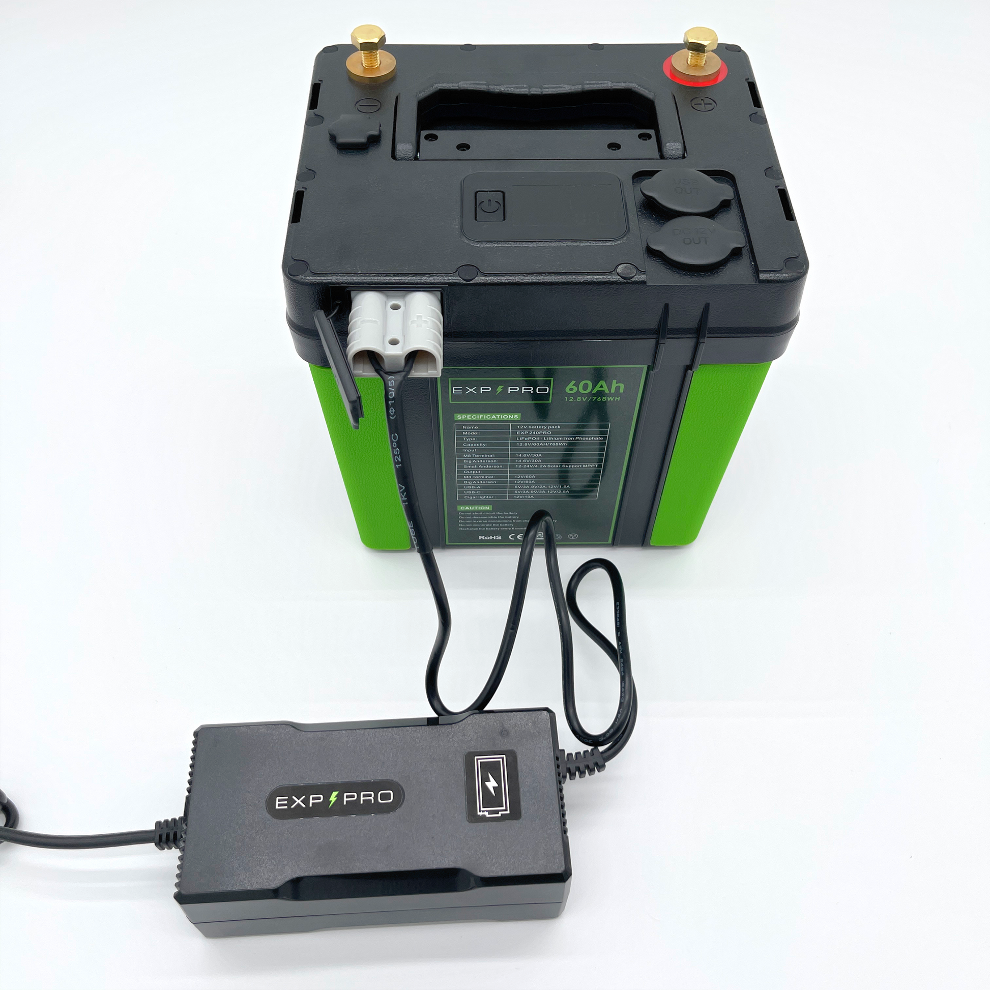 EXP240PRO 768Wh CPAP Battery with DC Cord | Portable, Solar Rechargeable LiFePO4 Battery