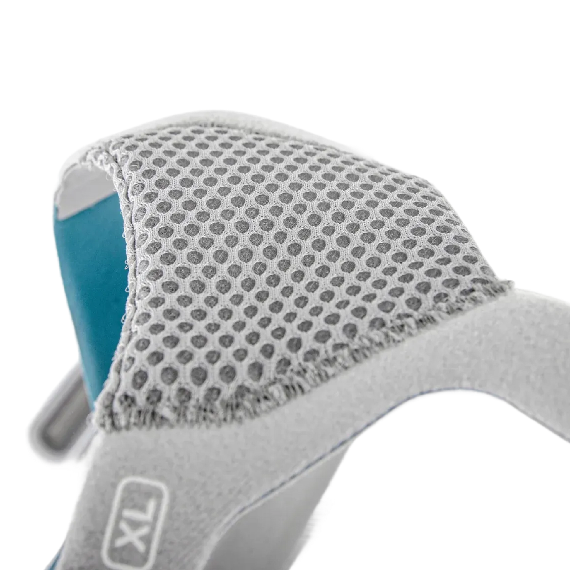 Detail image of the headgear's fabric, designed to keep the user comfortable for long periods of time