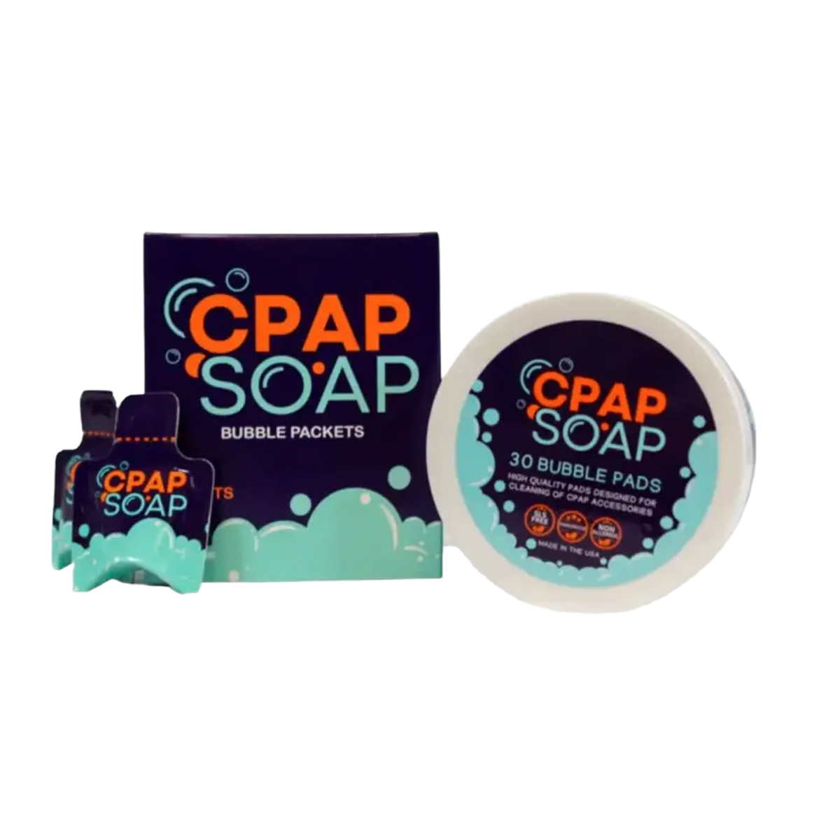 CPAP Soap Bubble Pads + Packets
