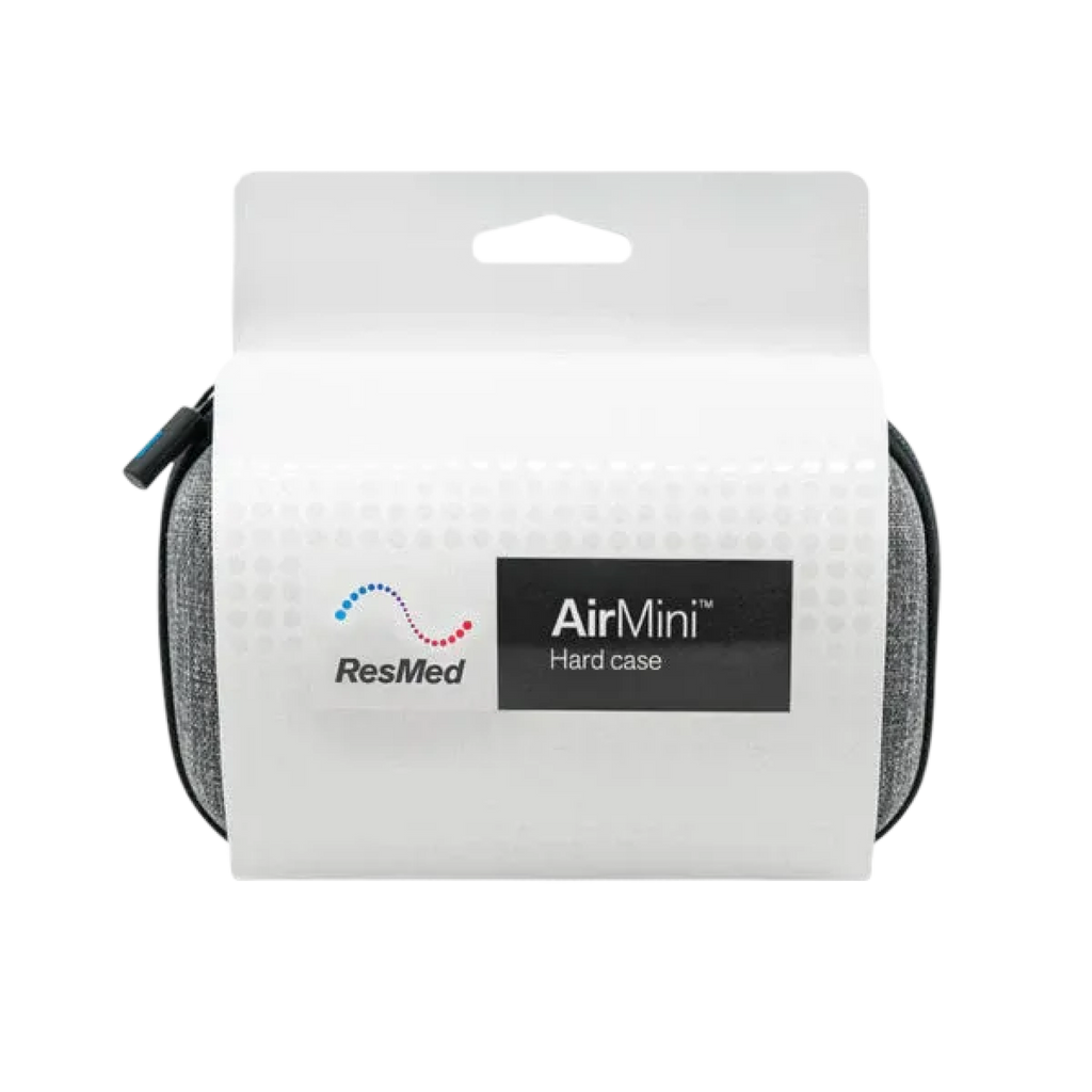Image of the Hardshell Travel Case for the ResMed AirMini with its packaging