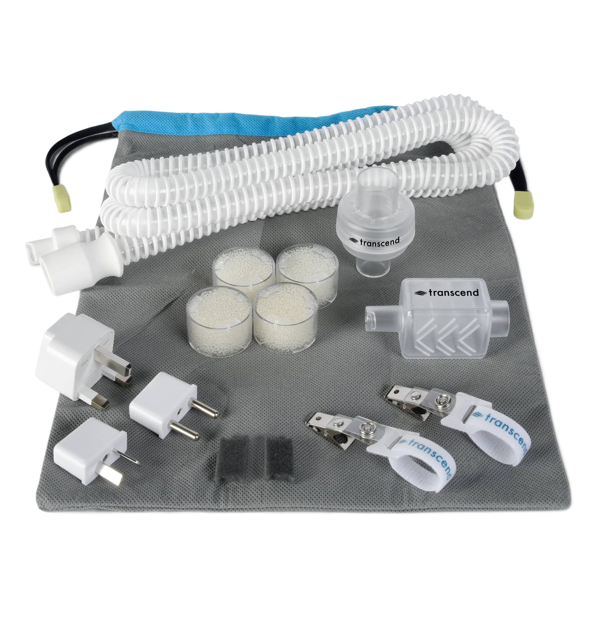 Transcence Essentials pack including hose, muffler, travel pouch and more