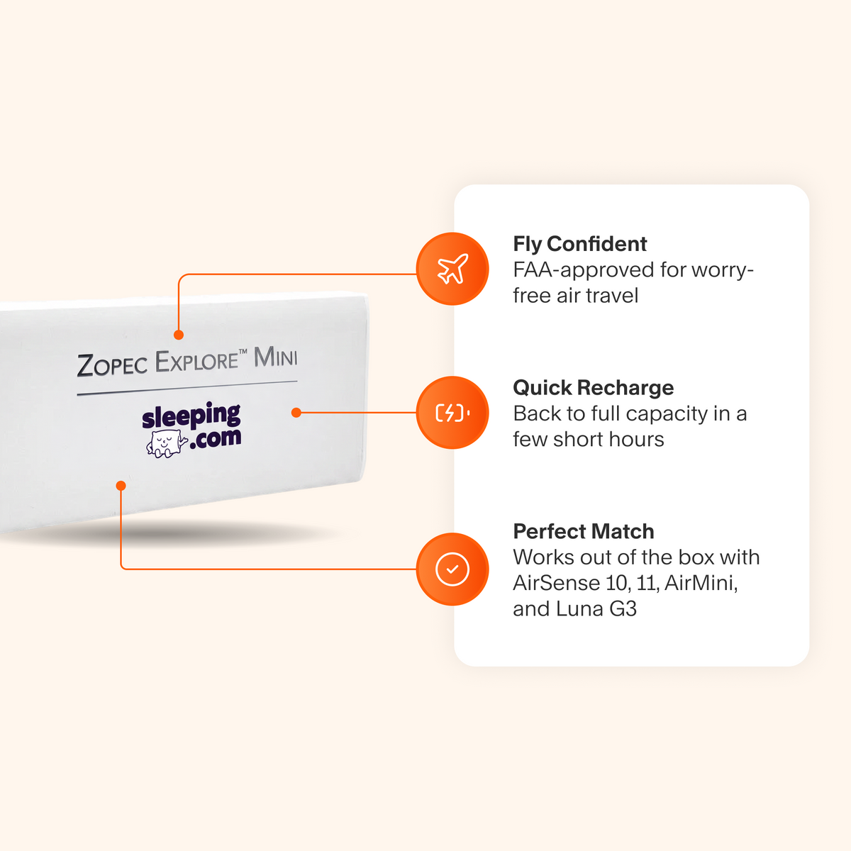 Sleeping.com Zopec Explore Mini CPAP Battery