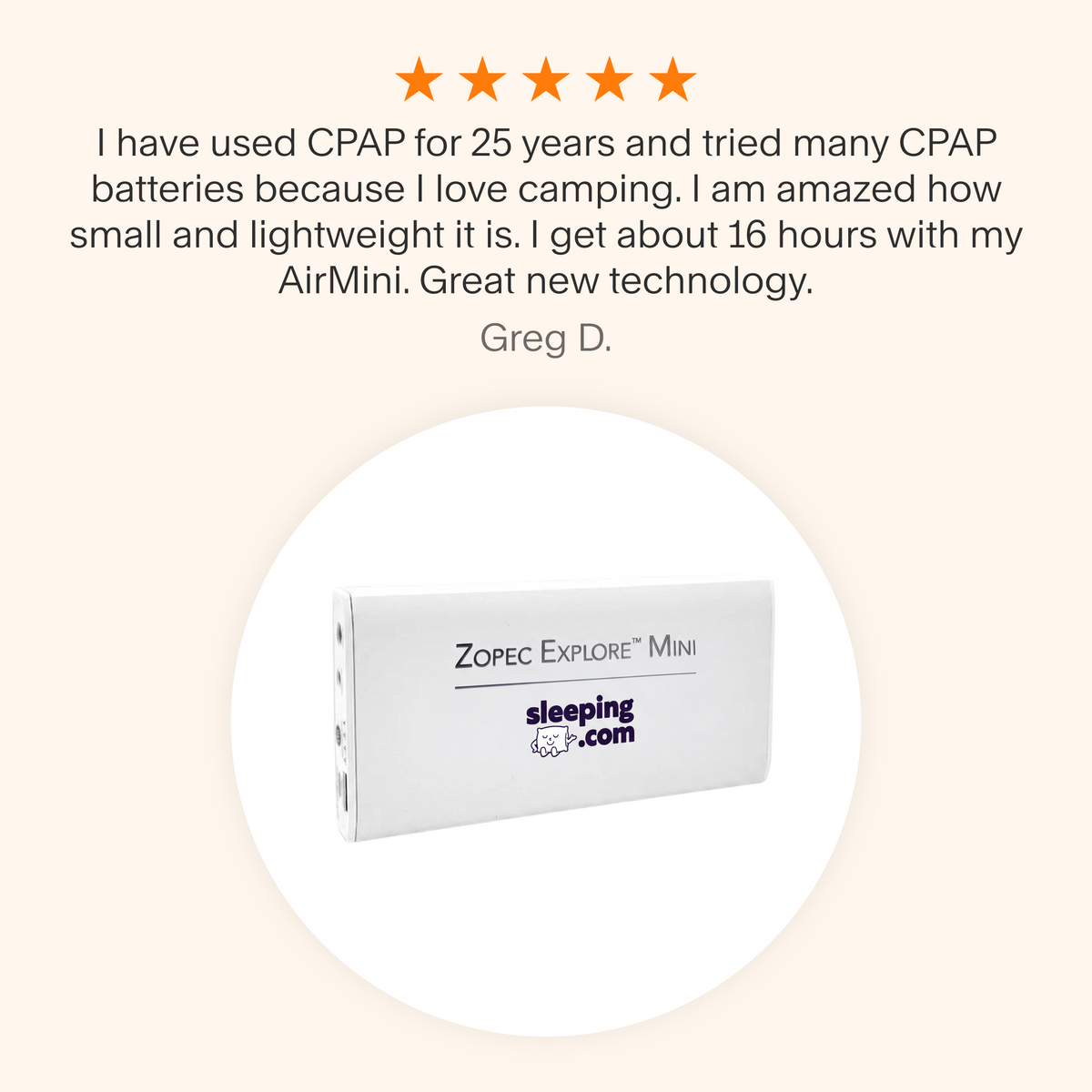 Sleeping.com Zopec Explore Mini CPAP Battery