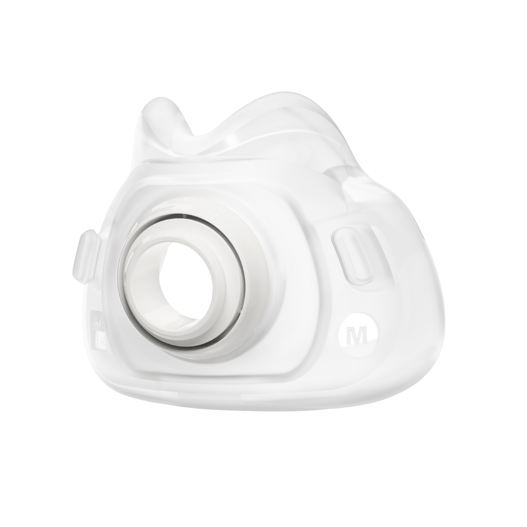 medium airfit f40 cushion with vent ring, viewed from the front quarter