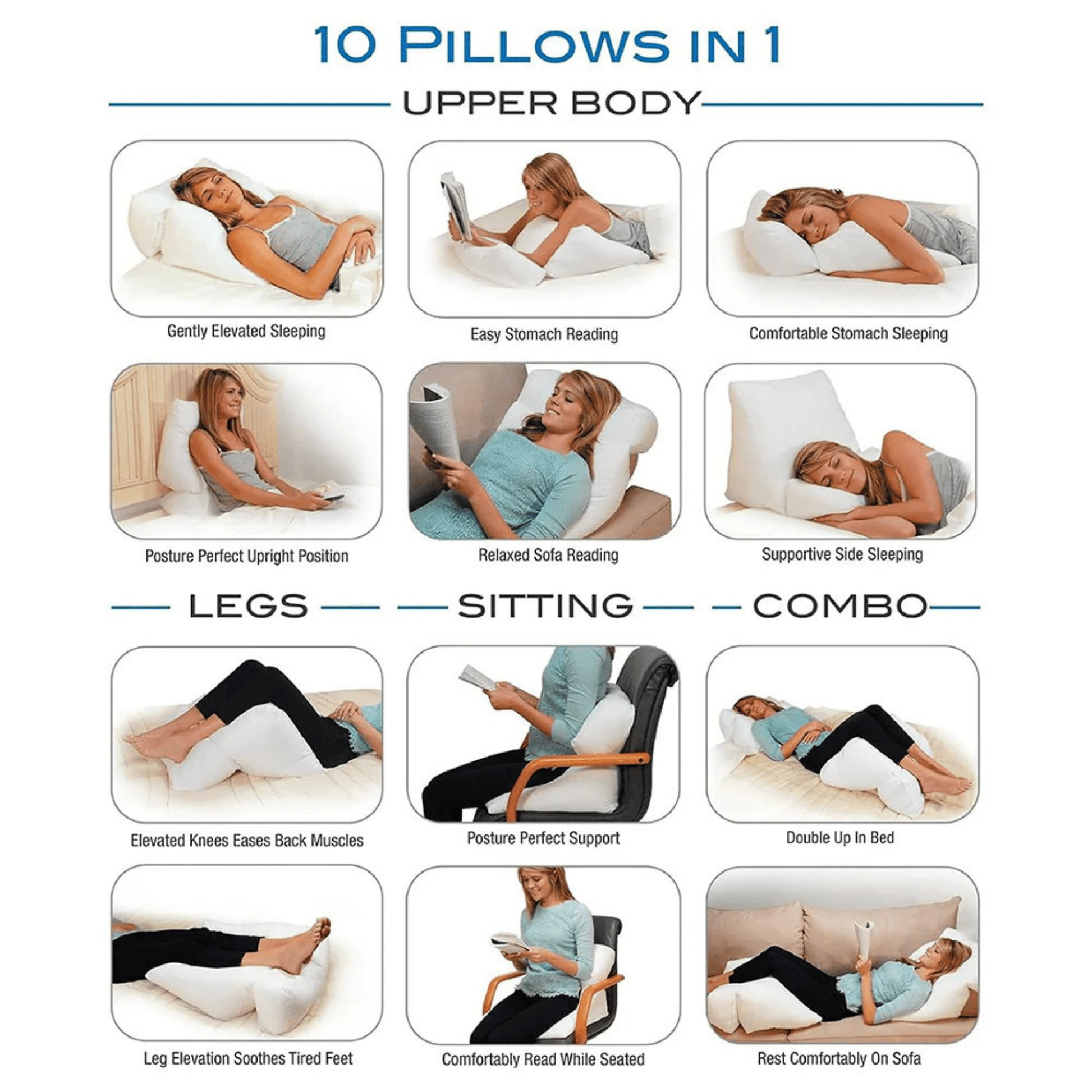 Contour 10 in 1 Flip Pillow