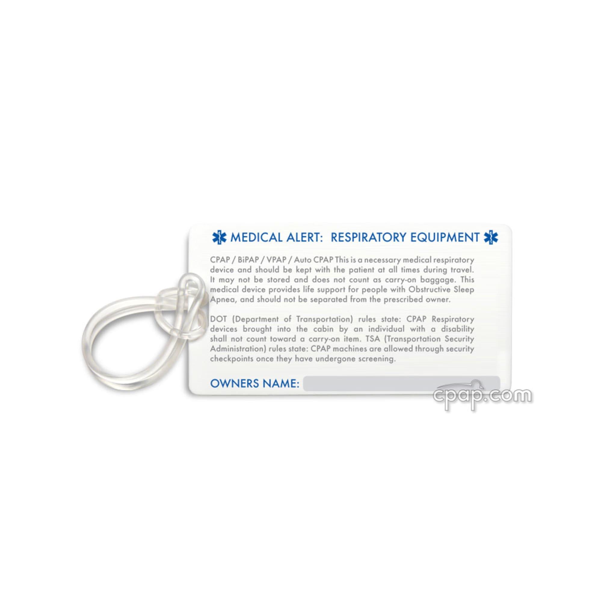 CPAP.com Medical Identification Luggage Tag for CPAP Equipment - cpap.com