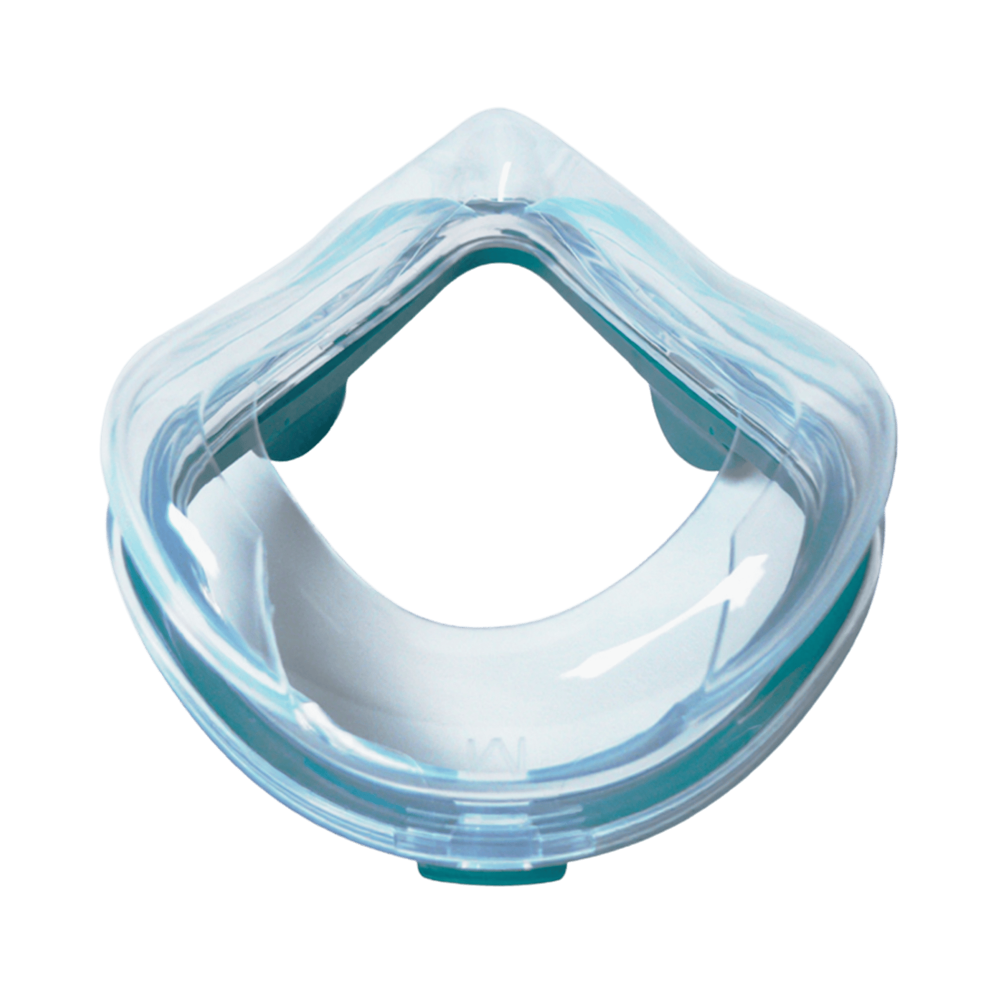 low view of the mirage quattro cushion interior, showing the cushion that touches the wearer's face