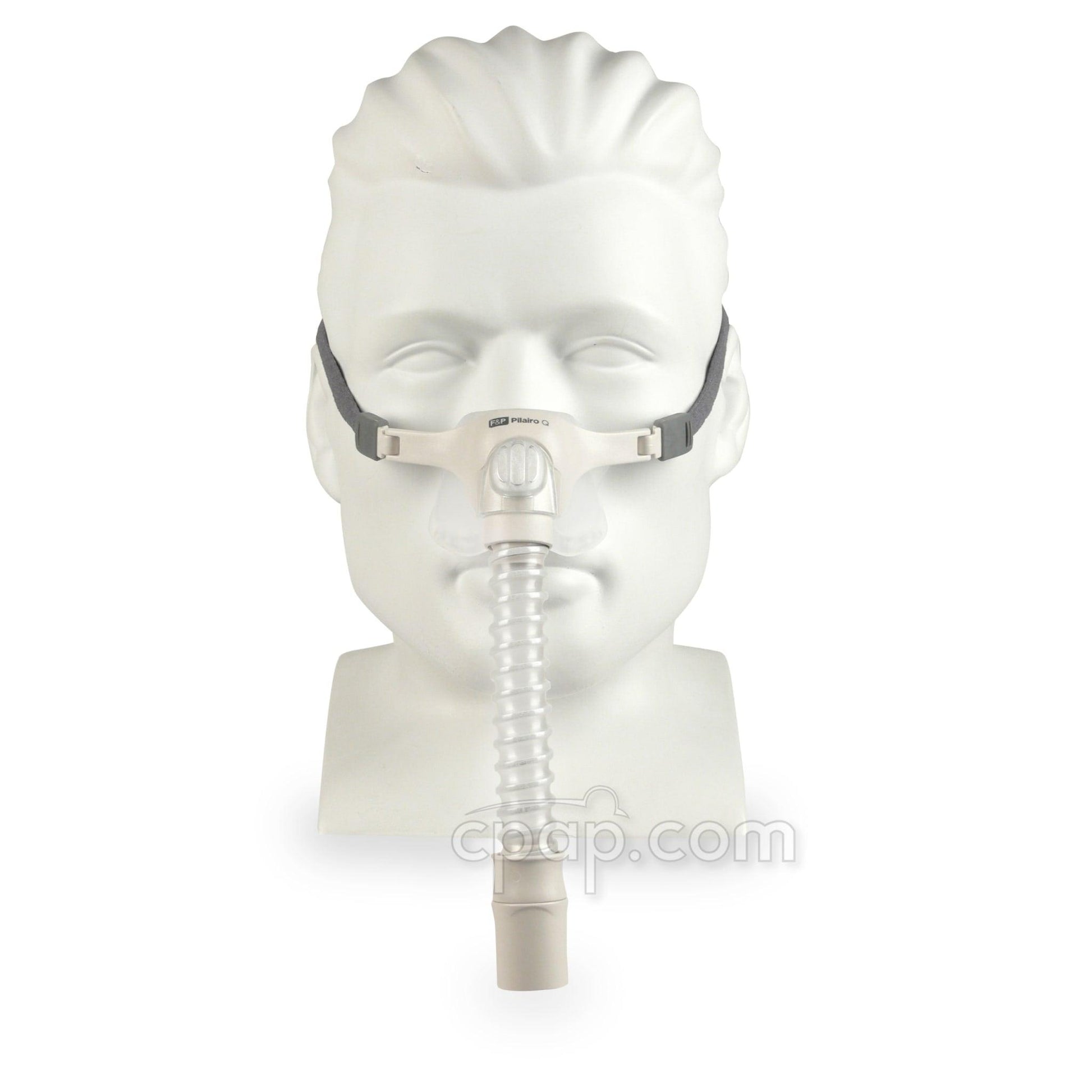 Pilairo Q Nasal Pillow CPAP Mask with Stretchwise Headgear - Front (Mannequin Not Included)