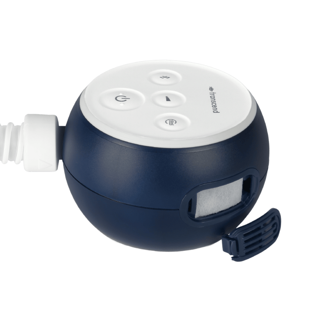 midnight blue micro 510 shown with filter door removed showing pre-installed woven filter.