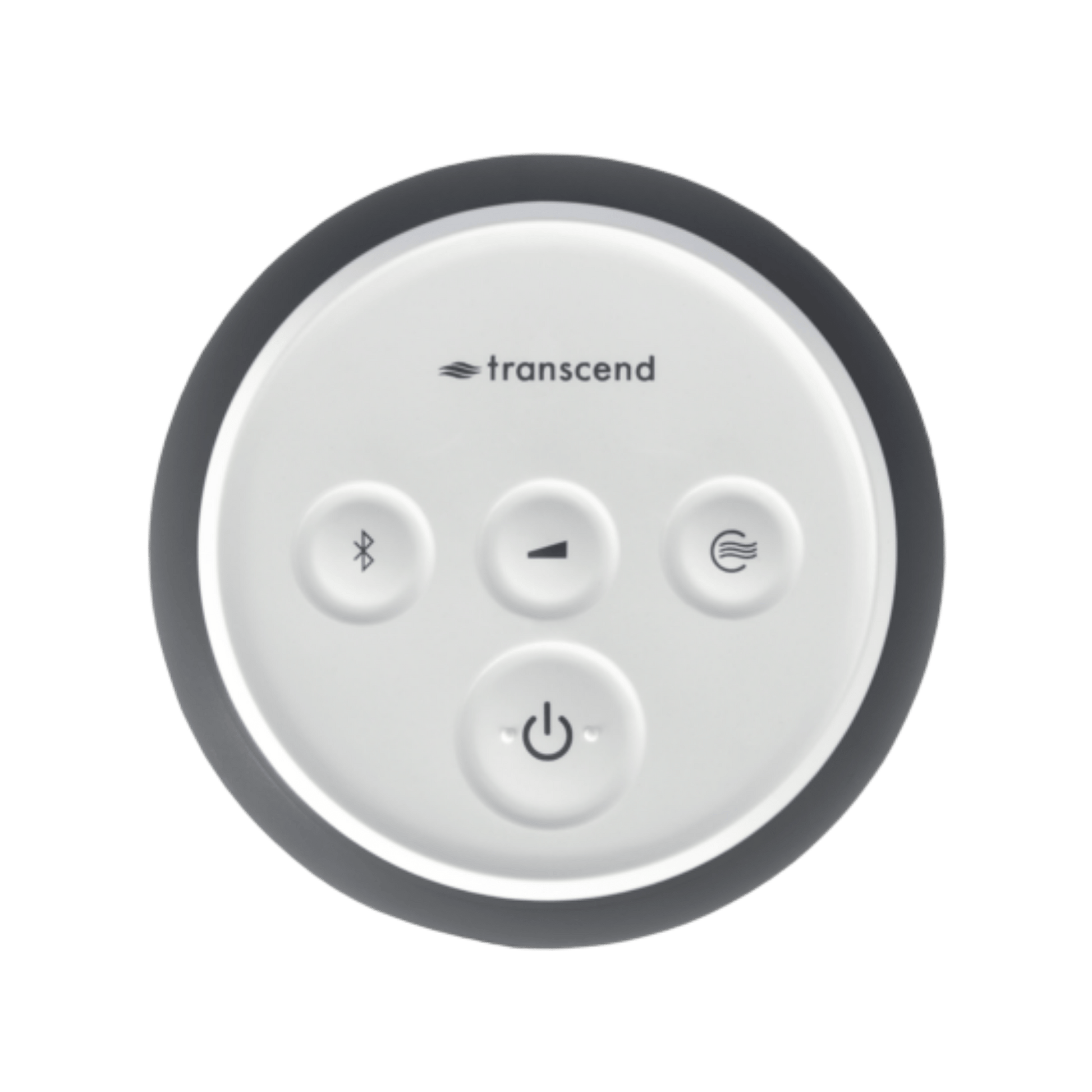 overhead view of transcend micro 510 in graphite gray showing bluetooth, ramp, drying, and power buttons.