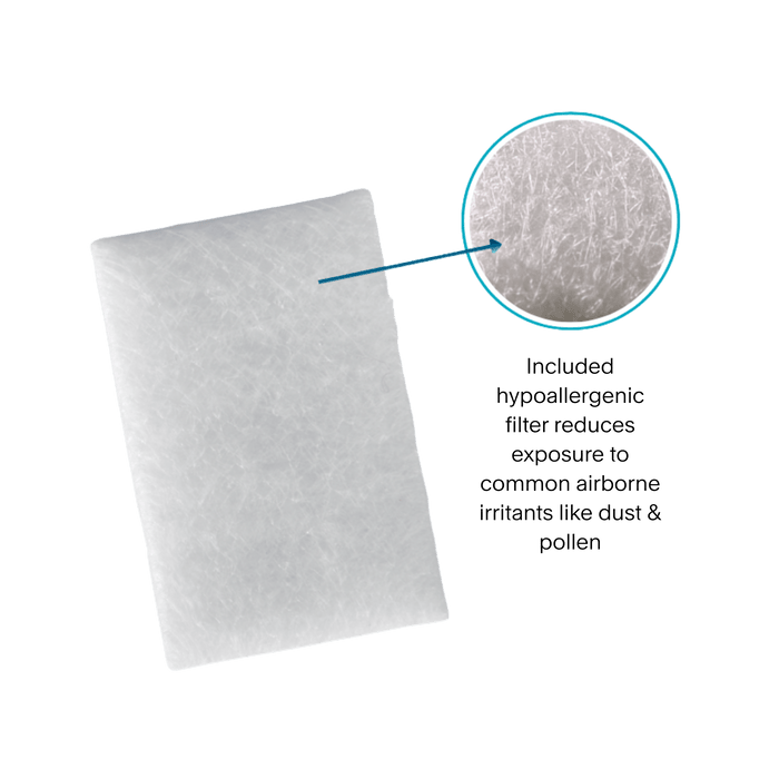 detail shot of transcend micro 510's hypoallergenic filter that stops smaller allergens.