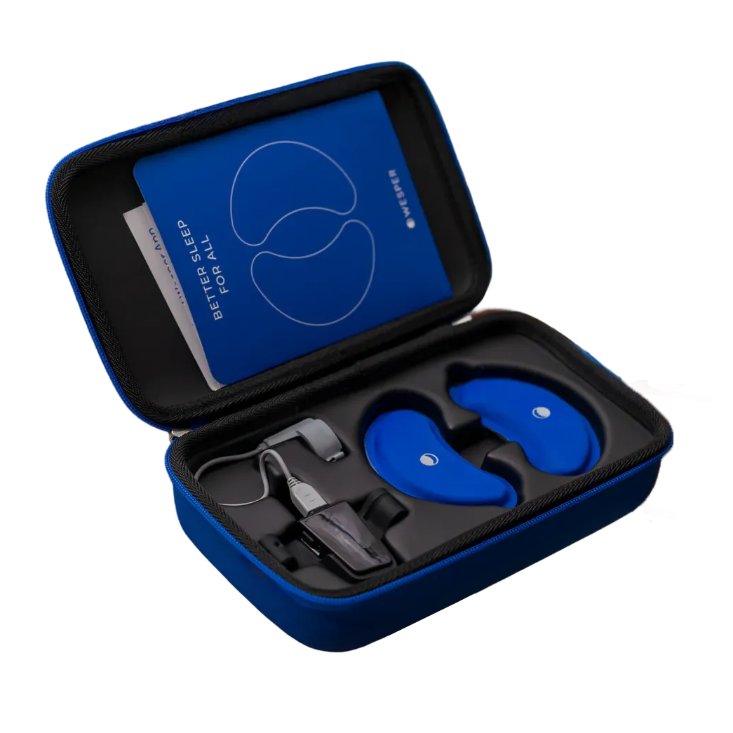Wesper home sleep test kit in included carrying case